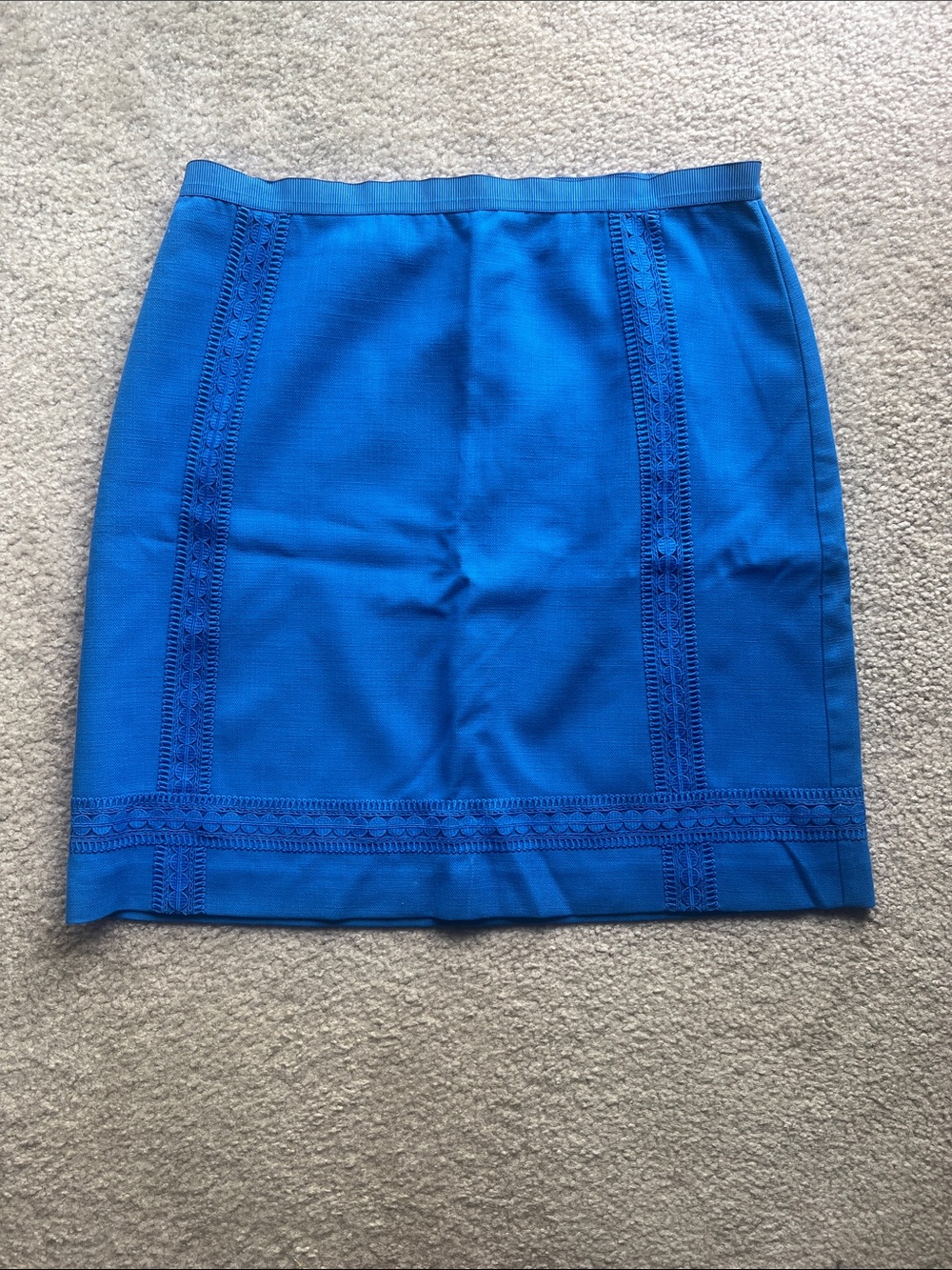 Ann Taylor Cobalt Blue Lace-Panel Pencil Skirt - Size 14